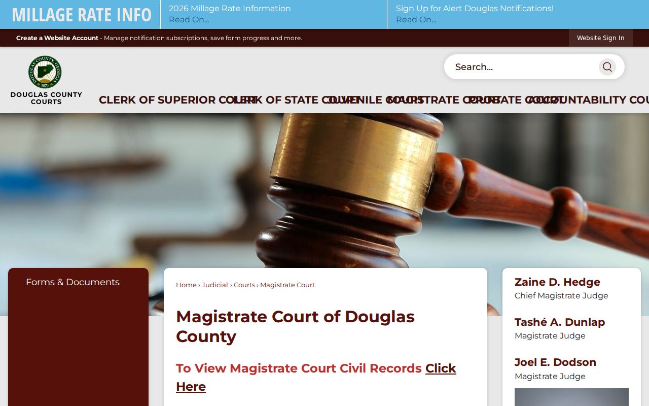 Douglas County bench warrant and Magistrate Court procedure