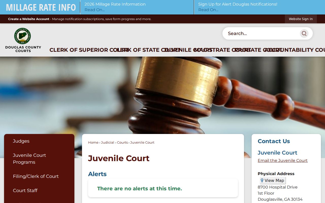 Douglas County bench warrant access boundary at Juvenile Court