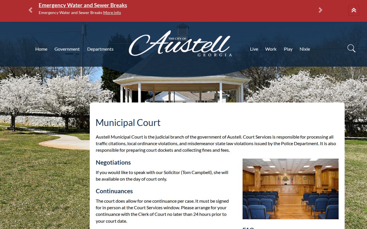 Douglas County traffic warrant court information in Austell